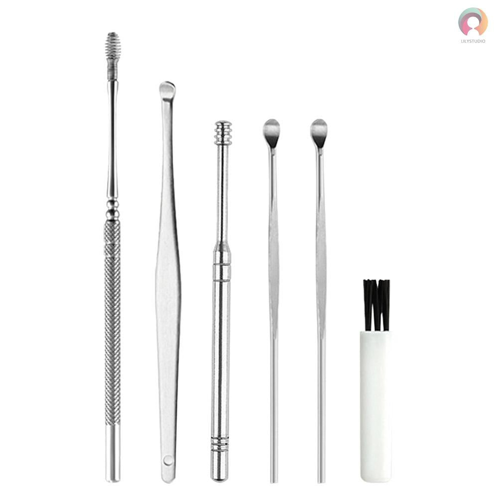 6pcs Ear Wax Pickers | Spoon Care Ear Clean Tool Stainless Steel Earpick Wax Remover Curette Ear Pick Cleaner Ear - Boo & Bub