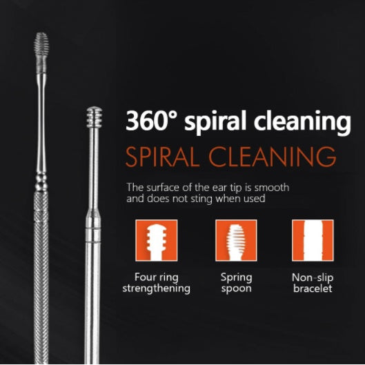 6pcs Ear Wax Pickers | Spoon Care Ear Clean Tool Stainless Steel Earpick Wax Remover Curette Ear Pick Cleaner Ear - Boo & Bub