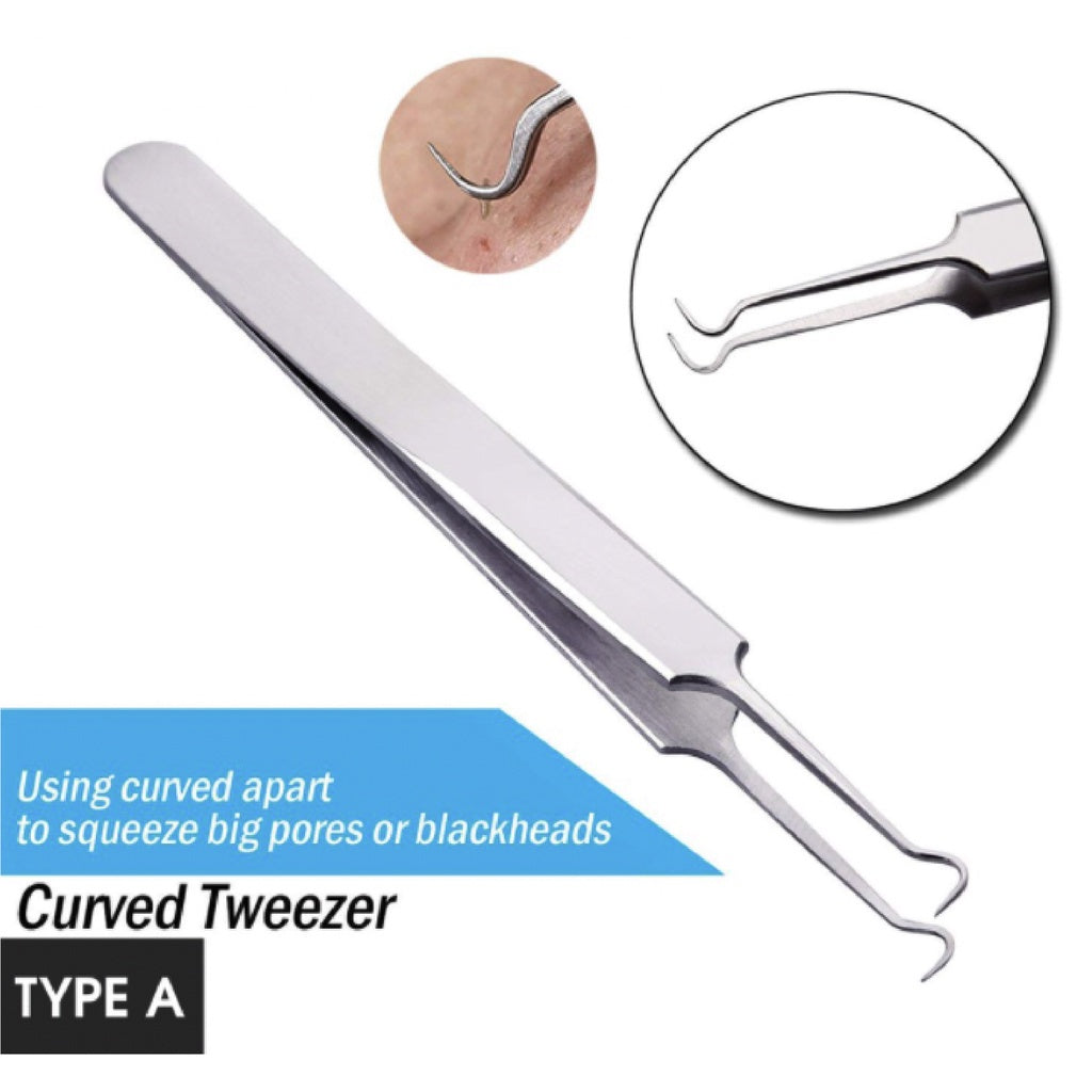 3pcs Acne Blackhead Tweezers | Needle Blemish Pimples Removal Pointed Bend Gib Head Face Care Tools Comedone - Boo & Bub