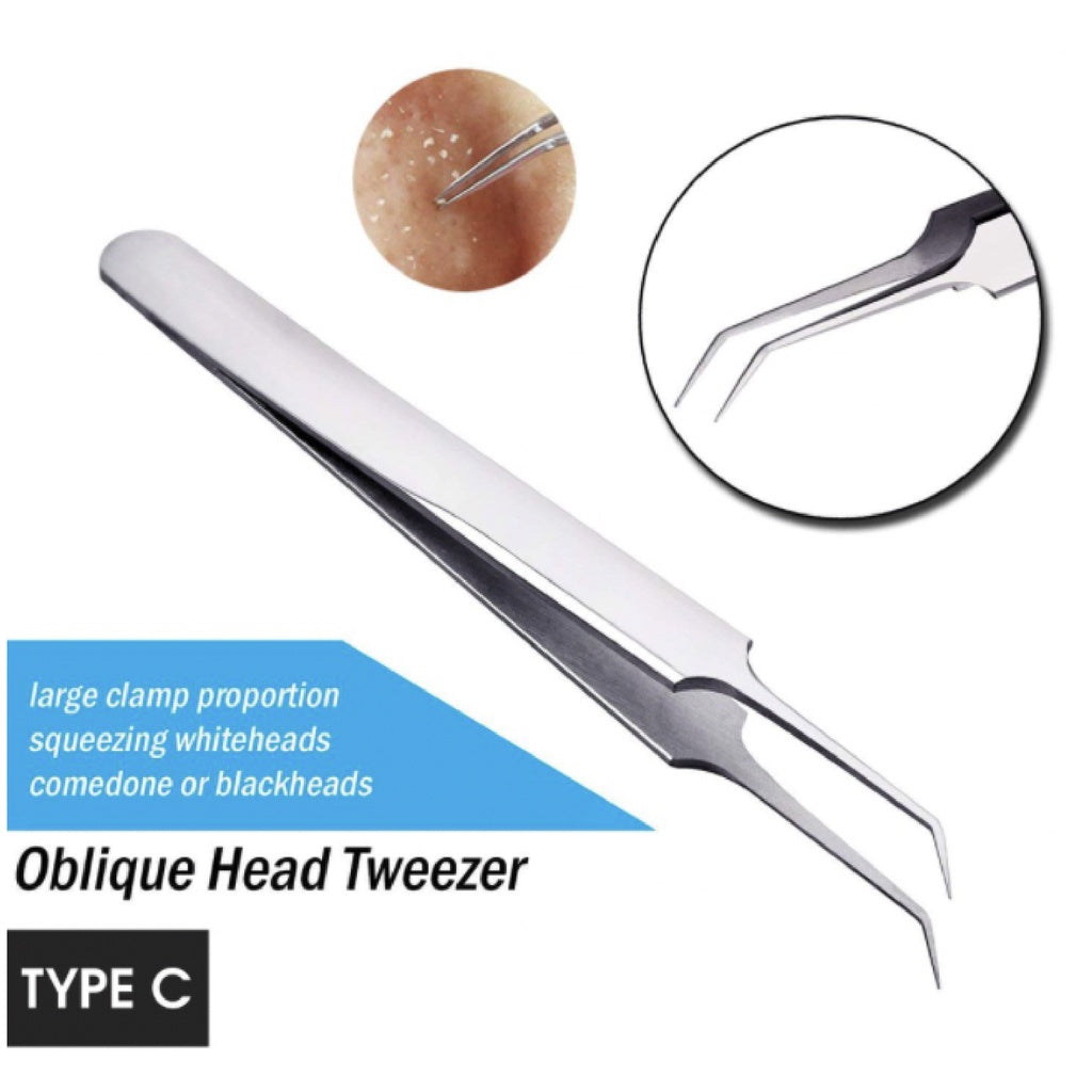 3pcs Acne Blackhead Tweezers | Needle Blemish Pimples Removal Pointed Bend Gib Head Face Care Tools Comedone - Boo & Bub