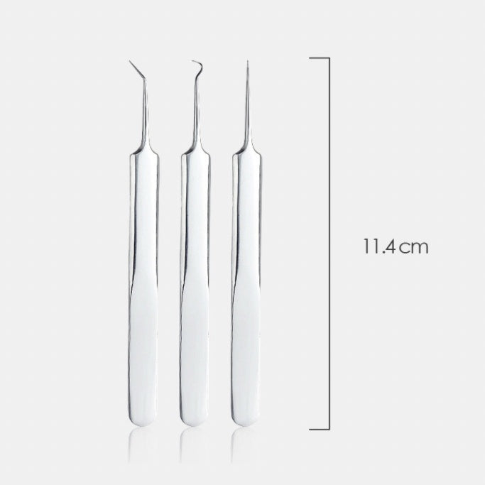 3pcs Acne Blackhead Tweezers | Needle Blemish Pimples Removal Pointed Bend Gib Head Face Care Tools Comedone - Boo & Bub