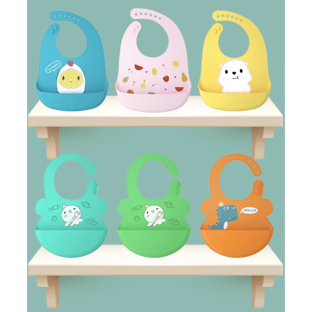 Cartoon Baby Waterproof Bib | Soft Bibs Baby Feeding Dinosaur Kids Girl Boy Adjustable Children Newborn - Boo & Bub