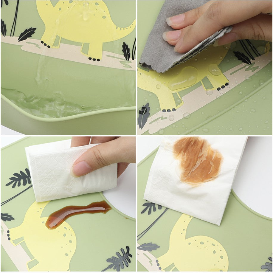 Cartoon Baby Waterproof Bib | Soft Bibs Baby Feeding Dinosaur Kids Girl Boy Adjustable Children Newborn - Boo & Bub