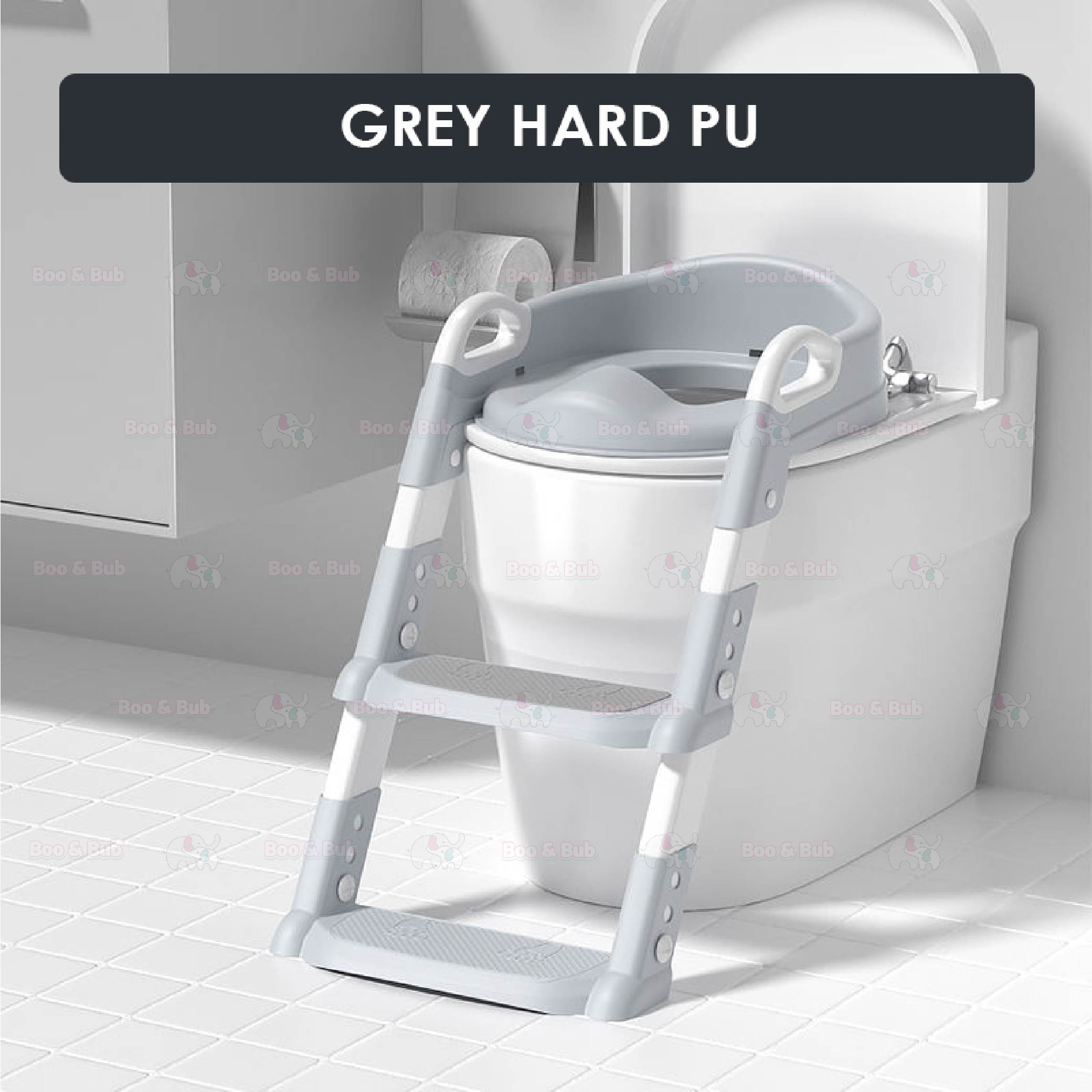 Kids Foldable Soft-Padded Cushion Toilet Training Seat With Anti-Slip Step Ladder | Potty Urinal stool training - Boo & Bub