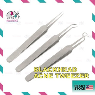 3pcs Acne Blackhead Tweezers | Needle Blemish Pimples Removal Pointed Bend Gib Head Face Care Tools Comedone - Boo & Bub