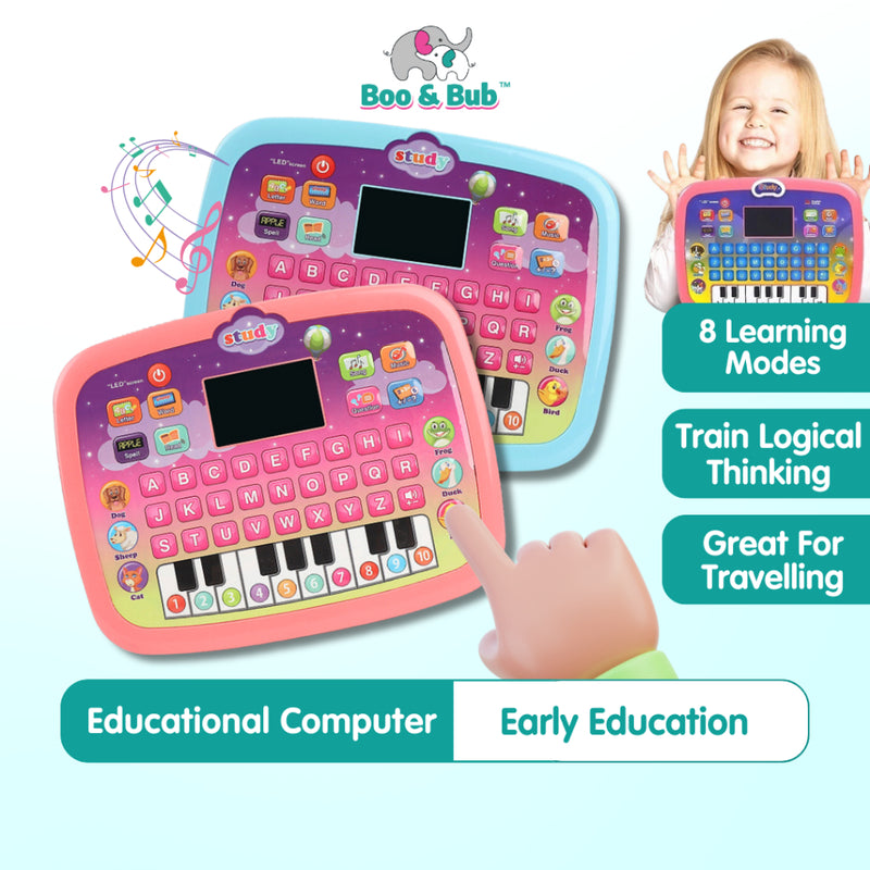 Educational Computer Toy with LED Screen Display | Early Learning Tablet Toddler Multifunction Music Song Toy Kids