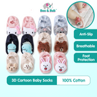 Newborn Baby 3D Cotton Cartoon Socks | Anti slip sock for toddlers Kids accessories - Boo & Bub