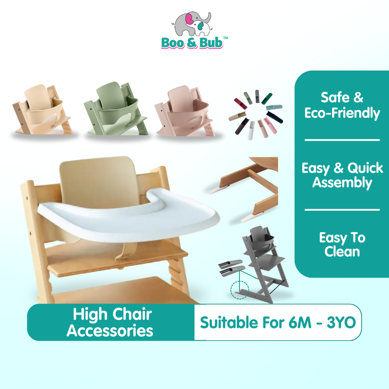 Boo&Bub Table tray / Baby Set Fence Extended glider Nordic Style Wooden Highchair Dining Chair backrest Accessories
