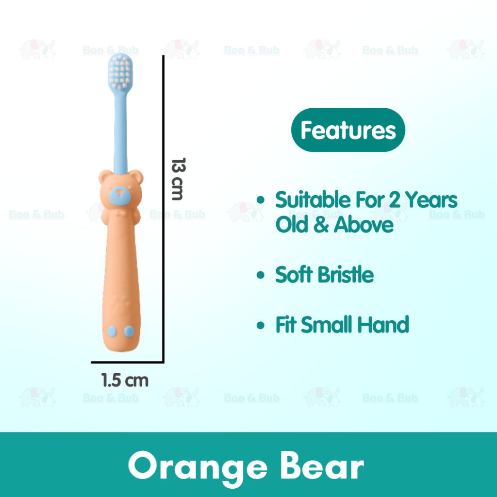 Cartoon Kid Toothbrush | Baby Cleaning Teether Dental Oral Hygiene Care Anti Slide Handle Tooth Brush - Boo & Bub