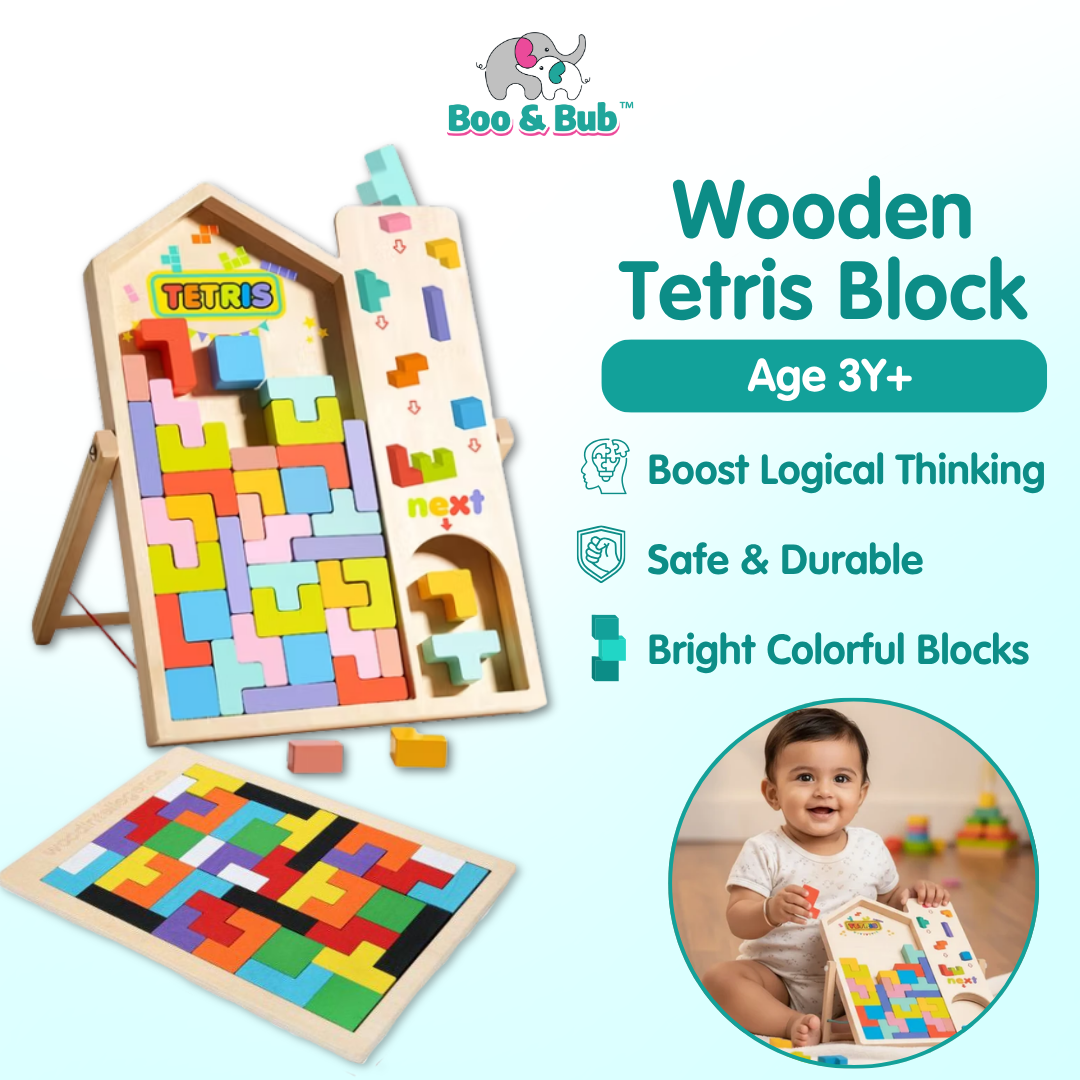 Wooden 3D Tetris Building Cube Puzzle | Soma cube Luban lock Blocks Toy Montessori Educational Creativity Kids - Boo & Bub