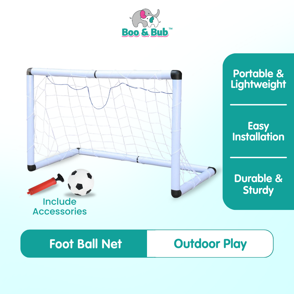 Children Football Goals Toy With Ball | Soccer Sport Practice Inflator Net Kids Outdoor Game - Boo & Bub