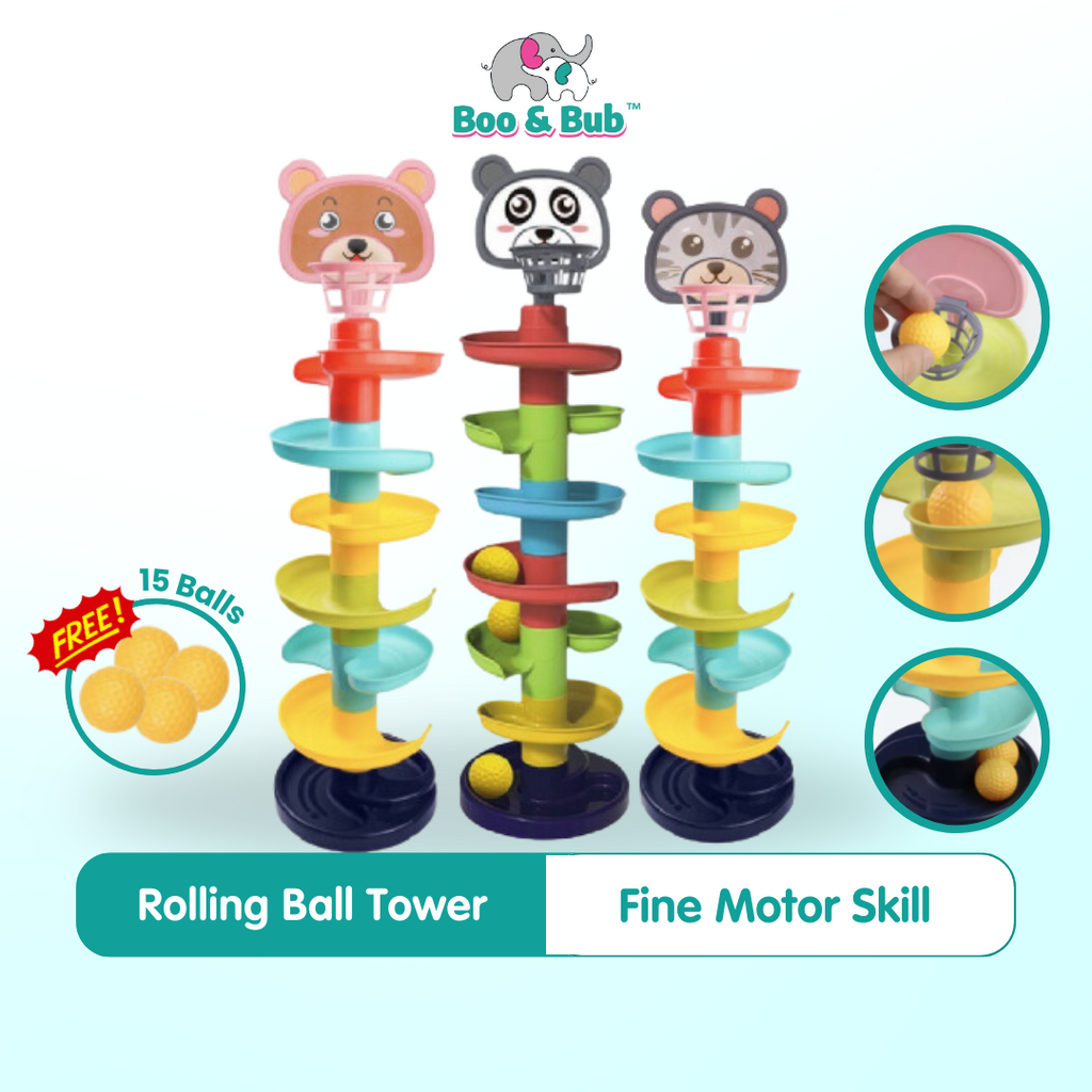 7 Layer Fun Rolling Slide Ball | Insert Ball Stack Tower Gliding Ball Baby Children Early Educational Montensori Toy - Boo & Bub