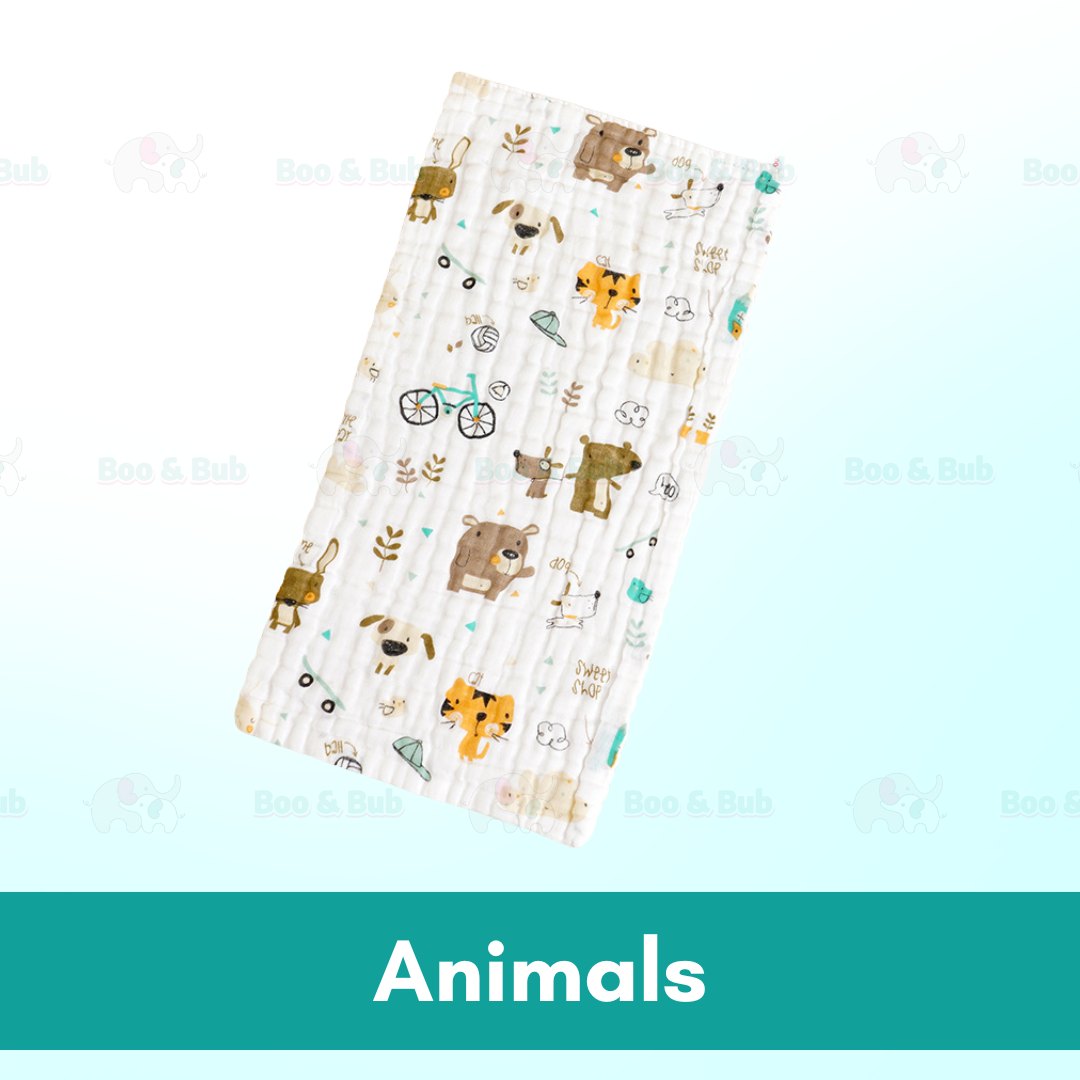 Boo and Bub Baby Burp Towel Cantik Baby Berkualiti High Absorbent High Density 50cmx25cm 6 Layer Sapu Tangan Bayi - Boo & Bub