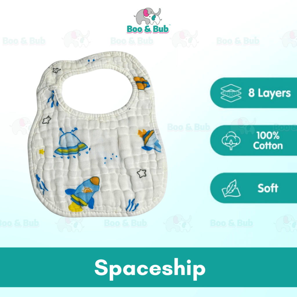 Boo&Bub 8-layer U-shaped Waterproof Saliva Towel Waterproof Bib Baby Cotton Saliva Towel - Boo & Bub