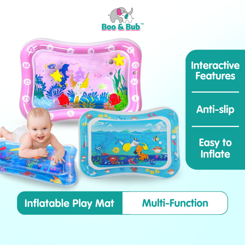 Boo&Bub Baby Water Mat Toddler Inflatable Crawling Cushion Summer Infant Water Play Mat for Children Early Education