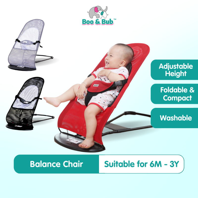 Boo&Bub Foldable Baby Balance Chair Rocker Bouncer Chair Buai Lantai