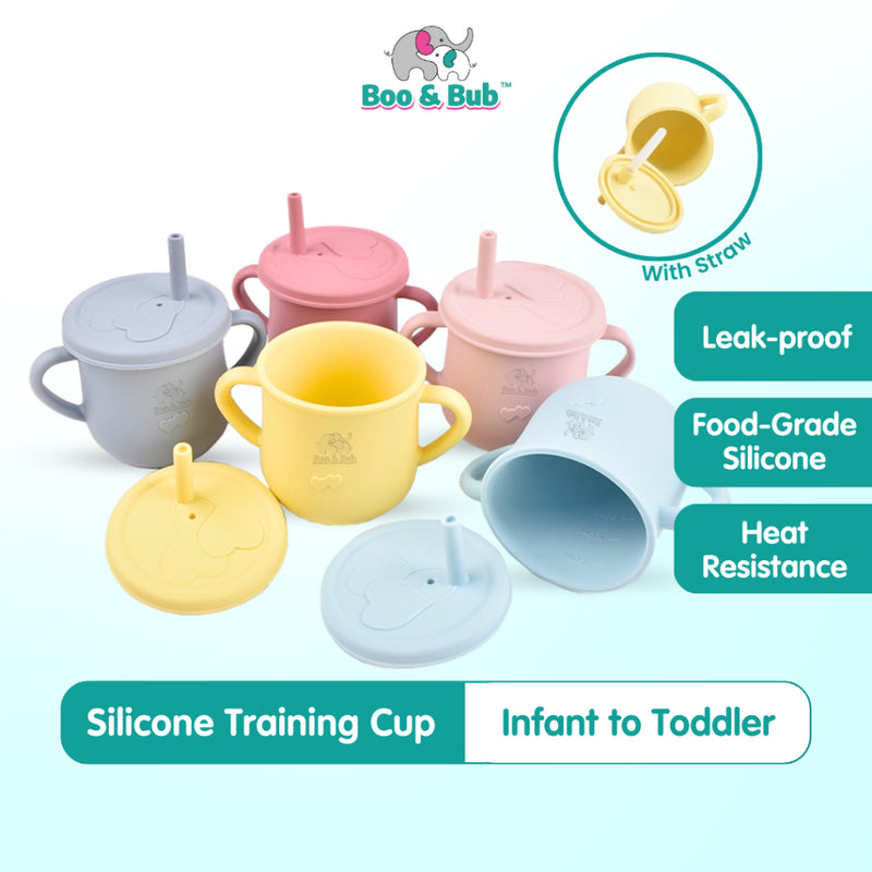 Boo&Bub Baby Silicone Cup BPA Free Microwavable Bowl Food Grade Training feeding Tableware