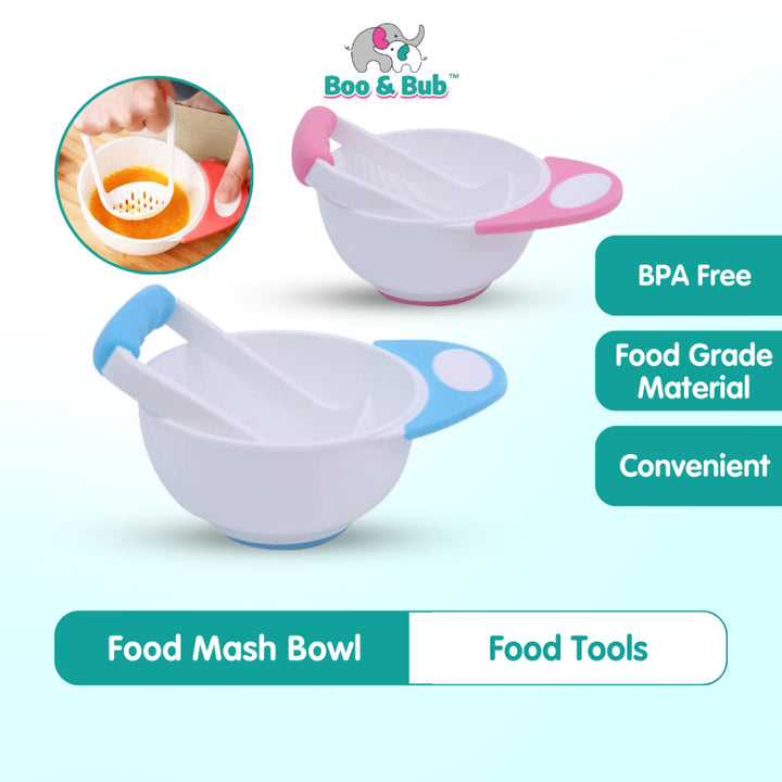 Boo&Bub Baby Grinding Bowl Manual Kids Feeding Bowl Vegetable Fruit Infant Food Masher Set Food Bowl - Boo & Bub