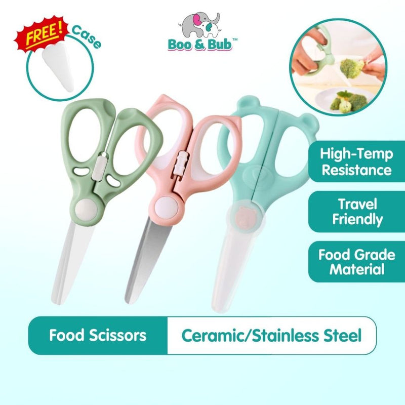 Boo and Bub Food Ceramic Scissor420 Stainless Steel Baby Food Multipurpose Scissors Portable Feeding Scissor