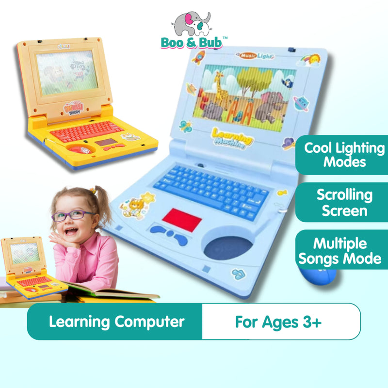 Boo & Bub Kids Laptop Computer with Mouse Learning Machine Early Learning Learner Pretend Play Toys Mainan Budak Belajar