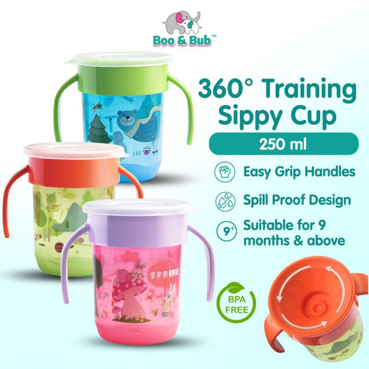Boo&Bub 360° Magic Training Cup baby learning Drinking Cup Sippy Cup 250ml Leak Proof Training Sippy Cup - Boo & Bub