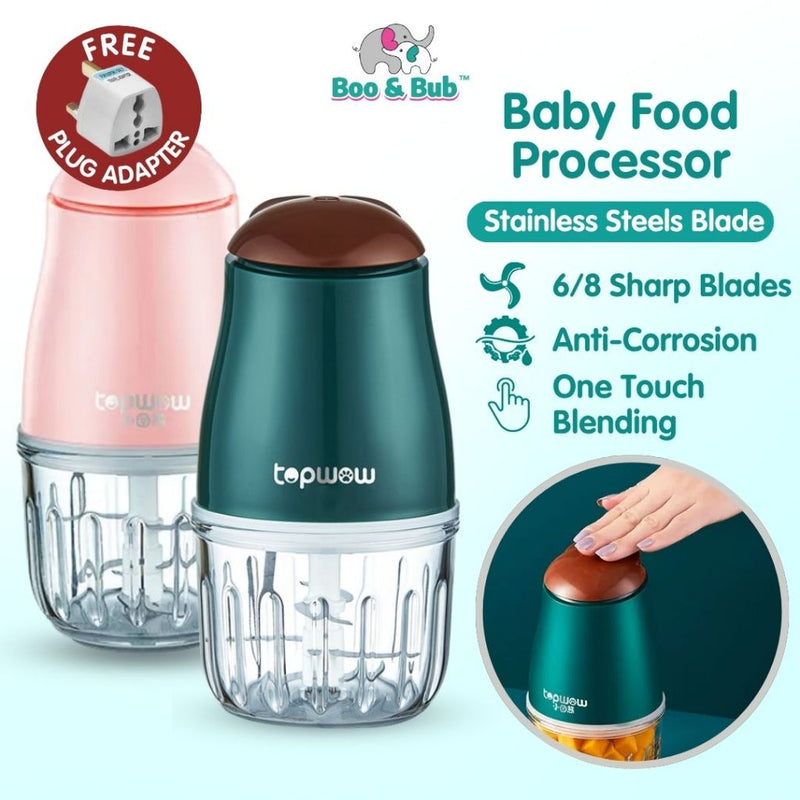 Boo & Bub Mini Blender Baby Food Grinder Processor One-button Start Stir Food Quickly Chopper