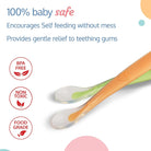 Boo&Bub Flexible Baby spoon and fork set with travel case | Easy to hold utensils for toddler kid feeding dining setkids - Boo & Bub
