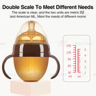 Boo and Bub Brown Silicone Baby Bottle Wide-neck Anti-flatulence Bayi Botol Susu with straw BPA FREE - Boo & Bub