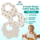 Boo&Bub 6 layers Baby Bib  Cotton Bib Baby Saliva Towel Newborn Baby Saliva Bib Soft Washable drooling Bib 新生儿围兜 柔软可洗 吸水 - Boo & Bub