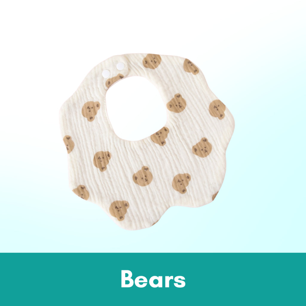 Boo&Bub 6 layers Baby Bib  Cotton Bib Baby Saliva Towel Newborn Baby Saliva Bib Soft Washable drooling Bib 新生儿围兜 柔软可洗 吸水 - Boo & Bub