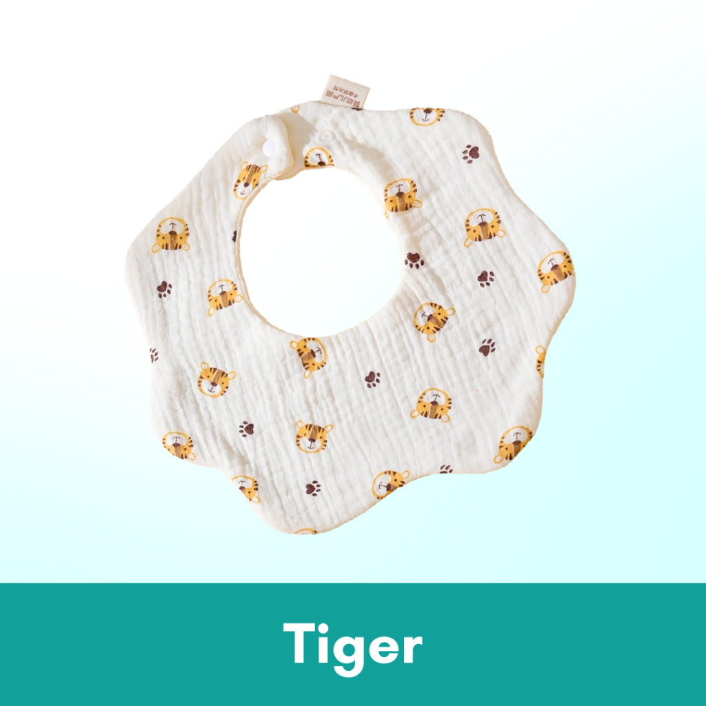 Boo&Bub 6 layers Baby Bib  Cotton Bib Baby Saliva Towel Newborn Baby Saliva Bib Soft Washable drooling Bib 新生儿围兜 柔软可洗 吸水 - Boo & Bub