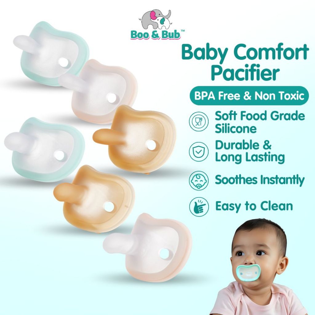 Boo and Bub Newborn Baby Soothie Pacifier Puting Baby Soft Silicone Nipple Flat/Round Head Puting - Boo & Bub