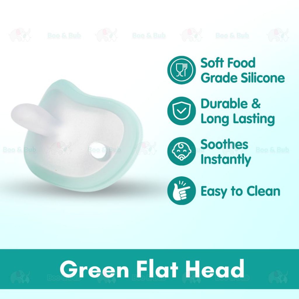Boo and Bub Newborn Baby Soothie Pacifier Puting Baby Soft Silicone Nipple Flat/Round Head Puting - Boo & Bub