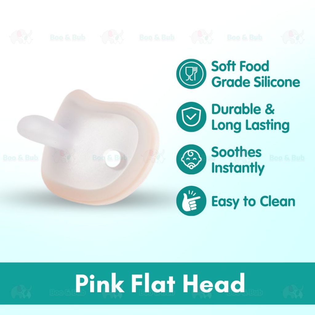Boo and Bub Newborn Baby Soothie Pacifier Puting Baby Soft Silicone Nipple Flat/Round Head Puting - Boo & Bub
