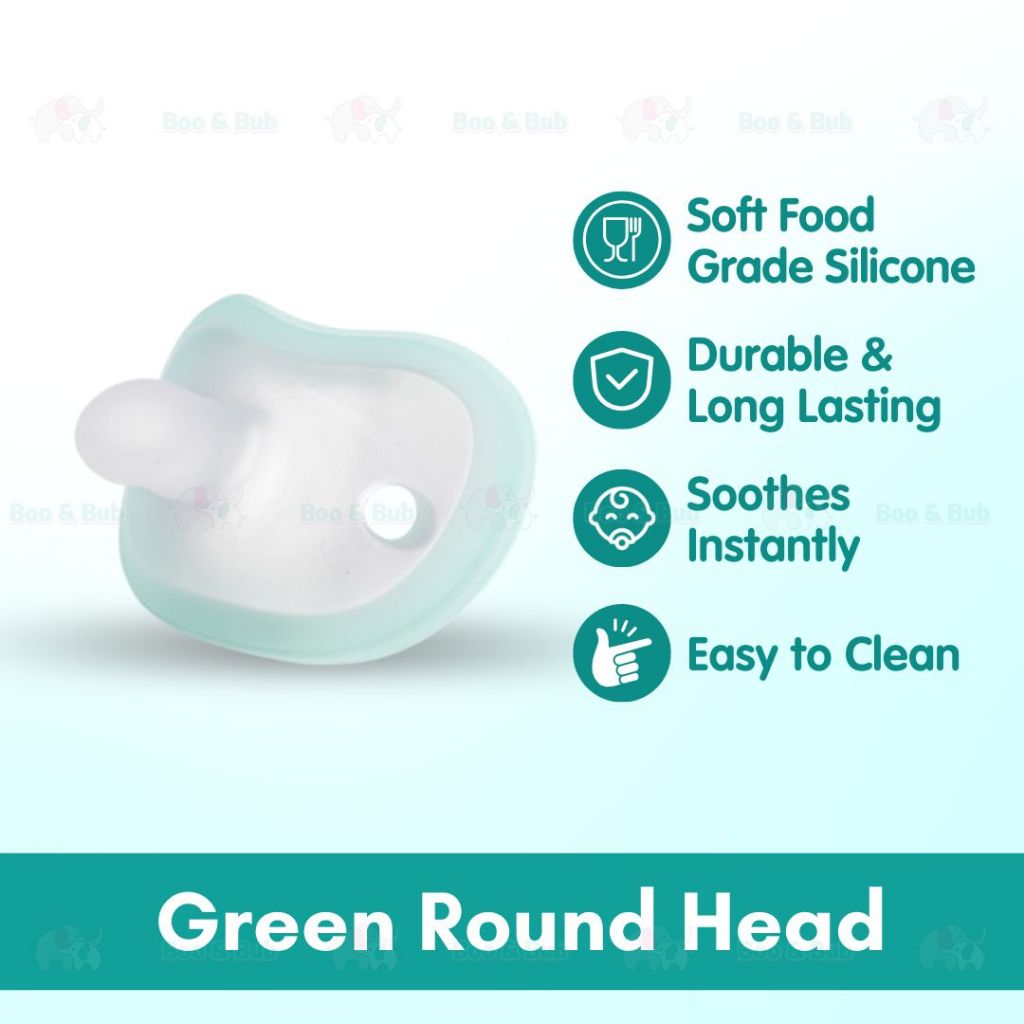 Boo and Bub Newborn Baby Soothie Pacifier Puting Baby Soft Silicone Nipple Flat/Round Head Puting - Boo & Bub