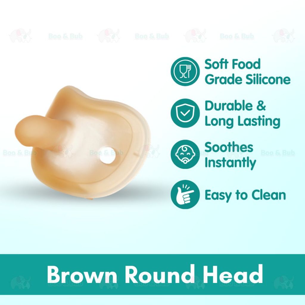 Boo and Bub Newborn Baby Soothie Pacifier Puting Baby Soft Silicone Nipple Flat/Round Head Puting - Boo & Bub
