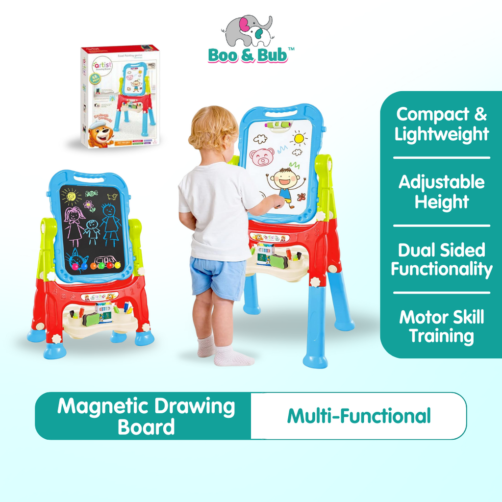 Children's Drawing Board | Magnetic Double-sided Writing Board Baby Painting Blackboard Early Education Toy - Boo & Bub
