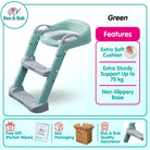 Kids Foldable Soft-Padded Cushion Toilet Training Seat With Anti-Slip Step Ladder | Potty Urinal stool training - Boo & Bub