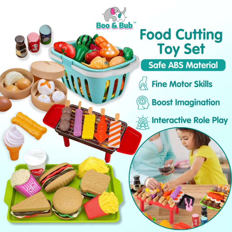 Fruit Vegetable Cutting Pretend Play Set | Plastic Food Toy DIY Gift Toys For Children Kids Educational Toys