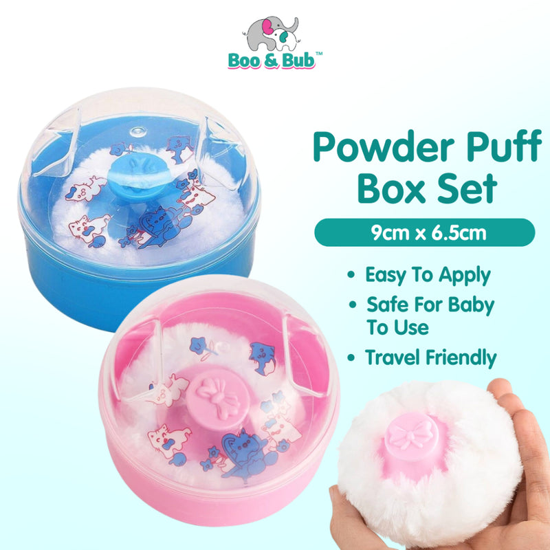 Boo&bub Portable Baby Powder Puff Sponge Container Case Box Baby Powder Case Talcum Powder Puff Bekas Bedak Bayi 婴儿爽身粉盒