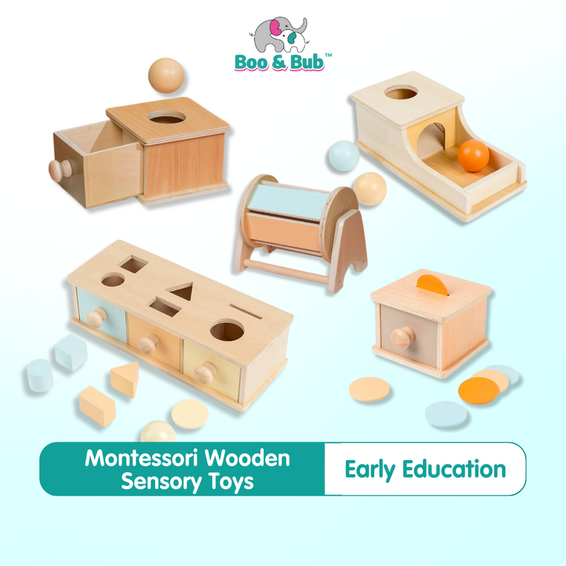 Montessori Toys Ball Box,Coin Box,Object Permanence Box Toys for Infant Toddlers 6-24 Month Baby Early Educati
