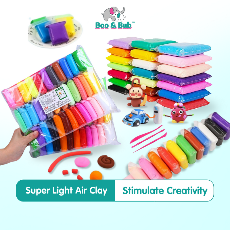 Non-Toxic Plasticine | Colored Educational Air Dry Clay | Children Mud Toy slime, Super Light Clay Play Doh