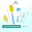 6Pcs Baby Bottle Cleaner Tools | Sponge Brush Cleaning Brush Nipple Brushes With Handle Utensils Tube Tool - Boo & Bub