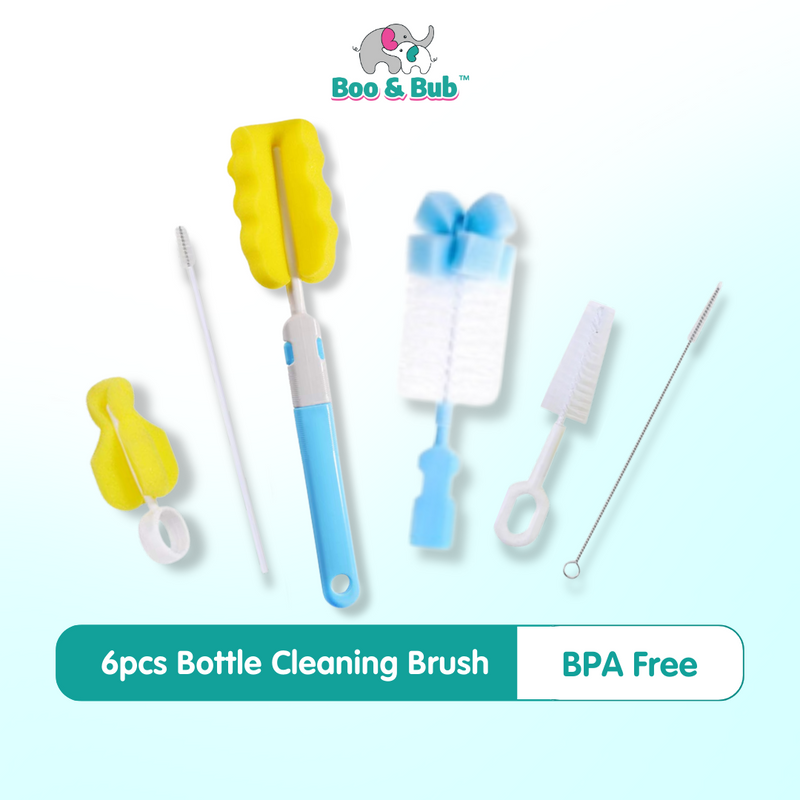 6Pcs Baby Bottle Cleaner Tools | Sponge Brush Cleaning Brush Nipple Brushes With Handle Utensils Tube Tool