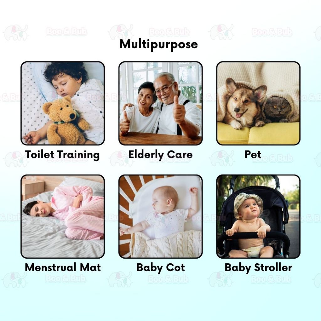 Boo&Bub Washable Baby Diaper Changing Mat Baby Urine Mat Waterproof Mattress Protector Pelapik tilam 婴儿隔尿垫成人 urine pad - Boo & Bub