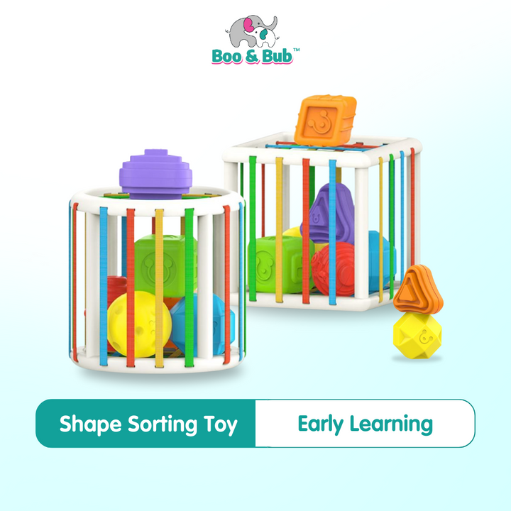 Shape Sorting Toy | Motor Skill Touch Grasp Toy Color Cognition Sensory Toy Kids Cube Montessori Educational Baby - Boo & Bub