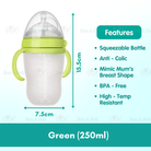 Boo&Bub Silicone Baby Bottle Wide-neck Anti-flatulence Bayi Botol Susu with straw BPA FREE - Boo & Bub