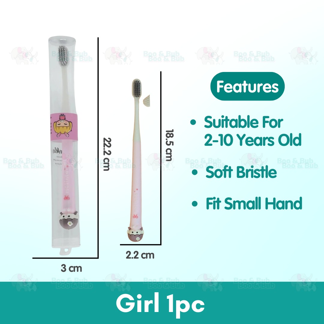 Cartoon Kid Toothbrush | Baby Cleaning Teether Dental Oral Hygiene Care Anti Slide Handle Tooth Brush - Boo & Bub