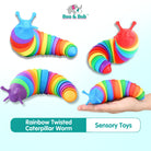 Boo&Bub Sensory Baby Toys Rainbow Twisting Caterpillar Worm | Stress Relieve Toys Decompression Fidget Slug - Boo & Bub