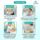 Music Baby Gym Piano Play Mat |  Infant Crawling Activity Bed Toddler Exercise Fitness Rattle | Tilam Mainan Bayi - Boo & Bub